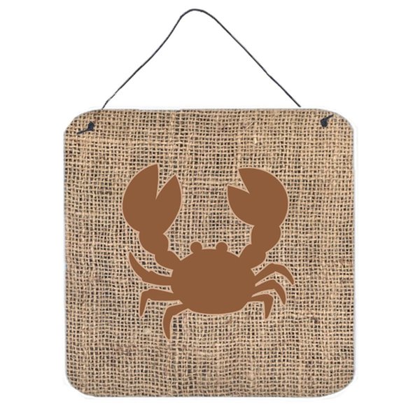 Micasa Crab Burlap And Brown Aluminium Metal Wall Or Door Hanging Prints - 6 x 6 In. MI236106